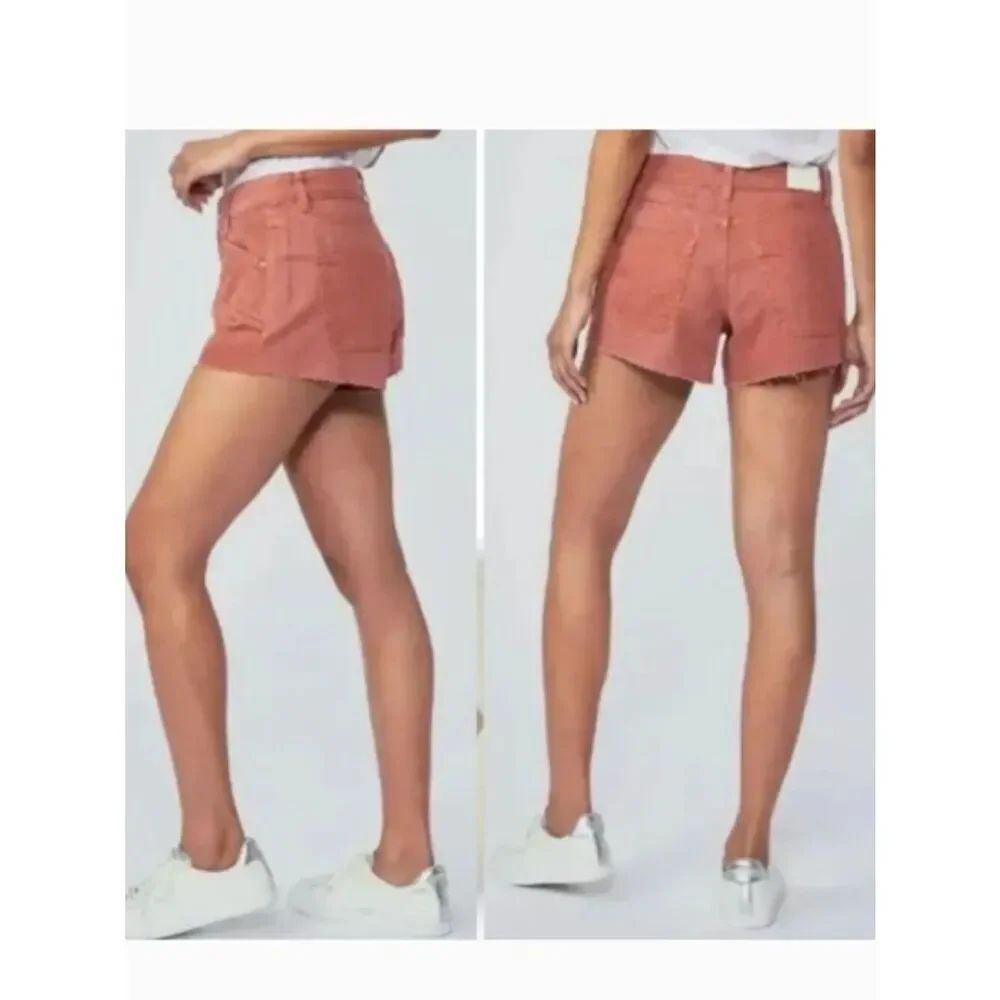 Like New! PAIGE Mayslie Utility Shorts Vintage Muted Clay in Size 32 - Picture 3 of 16